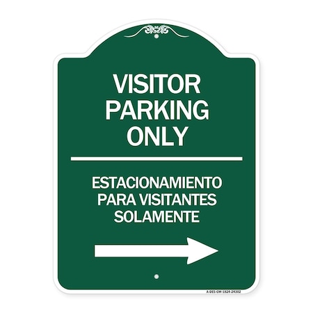 Bilingual Reserved Parking Visitor Parking Only Estacionamiento Para Visitantes Aluminum Sign
